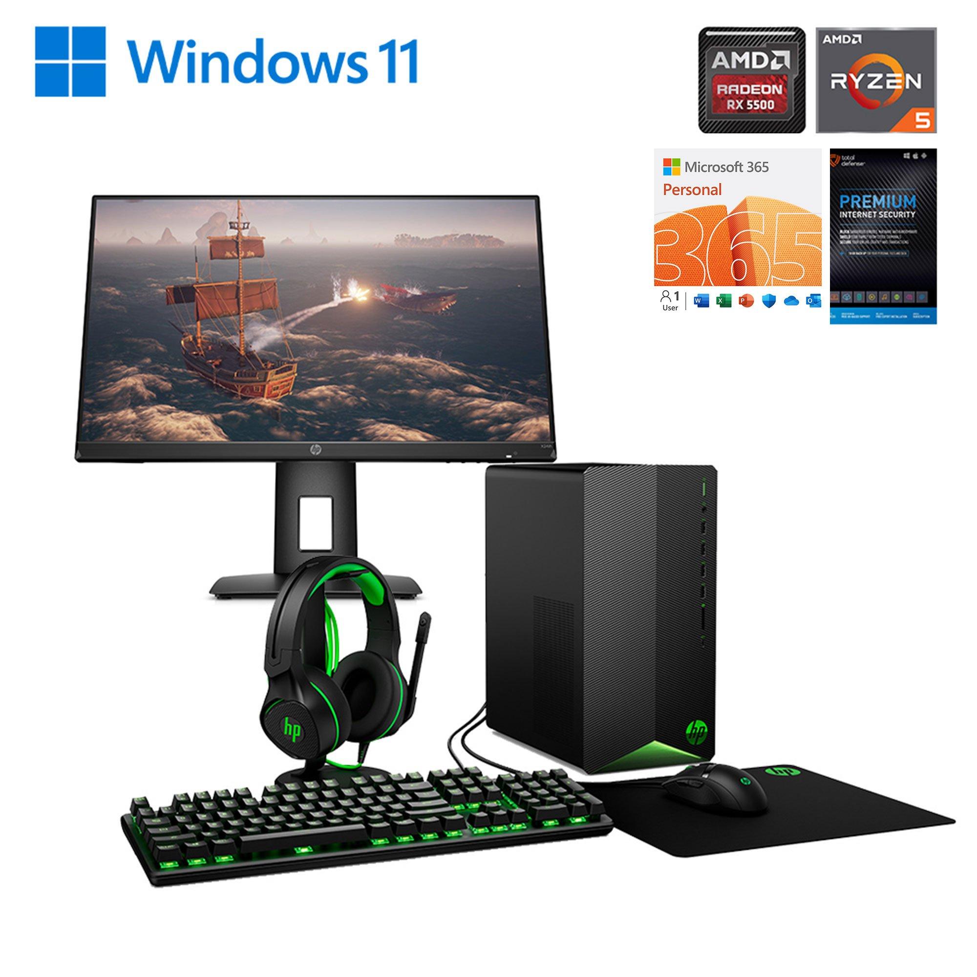 Rent to Own HP HP Gaming Desktop w/ AMD Ryzen™ 5 CPU 24" Gaming Monitor